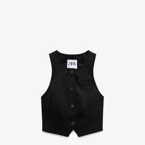 Zara Classic Black Sleeveless Vest